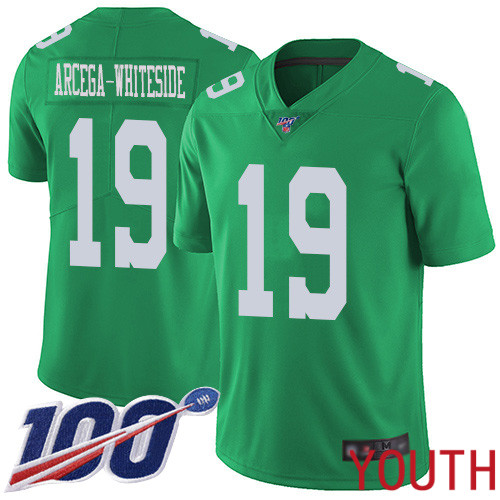 Youth Philadelphia Eagles 19 JJ Arcega-Whiteside Limited Green Rush Vapor Untouchable NFL Jersey 100th